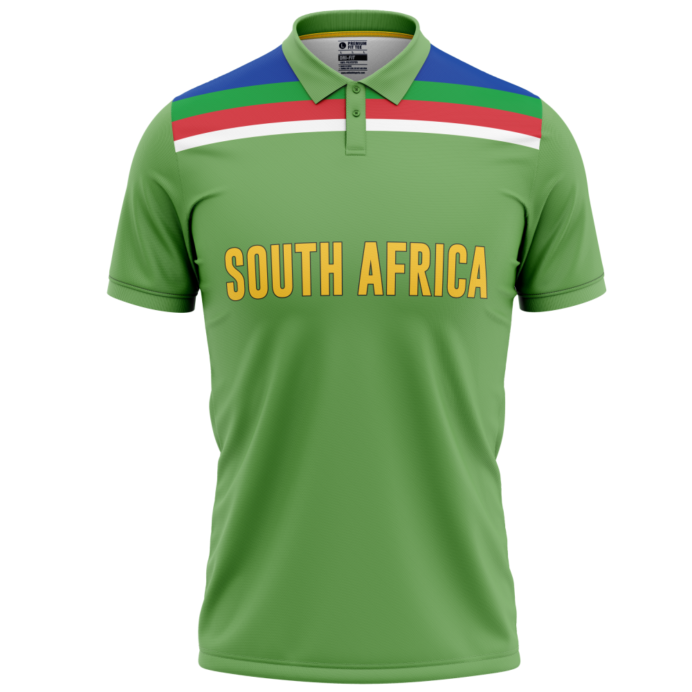 South Africa Yellow 1992 T20 World Cup Half Sleeves Cricket Fan Jersey - 100% Dryfit Polyester - With Name Personalization South Africa Yellow 1992 T20 World Cup Half Sleeves Cricket Fan Jersey - 100% Dryfit Polyester - With Name Personalization