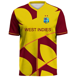 West Indies T20 World Cup 2021 Half Sleeves Cricket Fan Jersey - 100% Dryfit Polyester - With Name Personalization