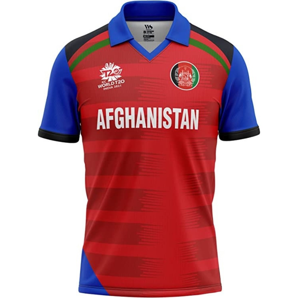 Afghanistan 2022 T20 World Cup Half Sleeves Cricket Fan Jersey - 100% Dryfit Polyester - With Name Personalization