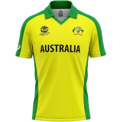 Australia ICC World Cup 2019 Half Sleeves Cricket Fan Jersey - 100% Dryfit Polyester - With Name Personalization