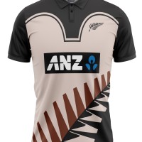 New Zealand ODI World Cup Retro Half Sleeves Cricket Fan Jersey - 100% Dryfit Polyester - With Name Personalisation