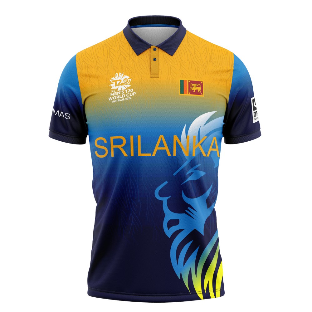 Sri Lanka Cricket World Cup Jersey 2022 Half Sleeves Cricket Fan Jersey - 100% Dryfit Polyester - With Name Personalization