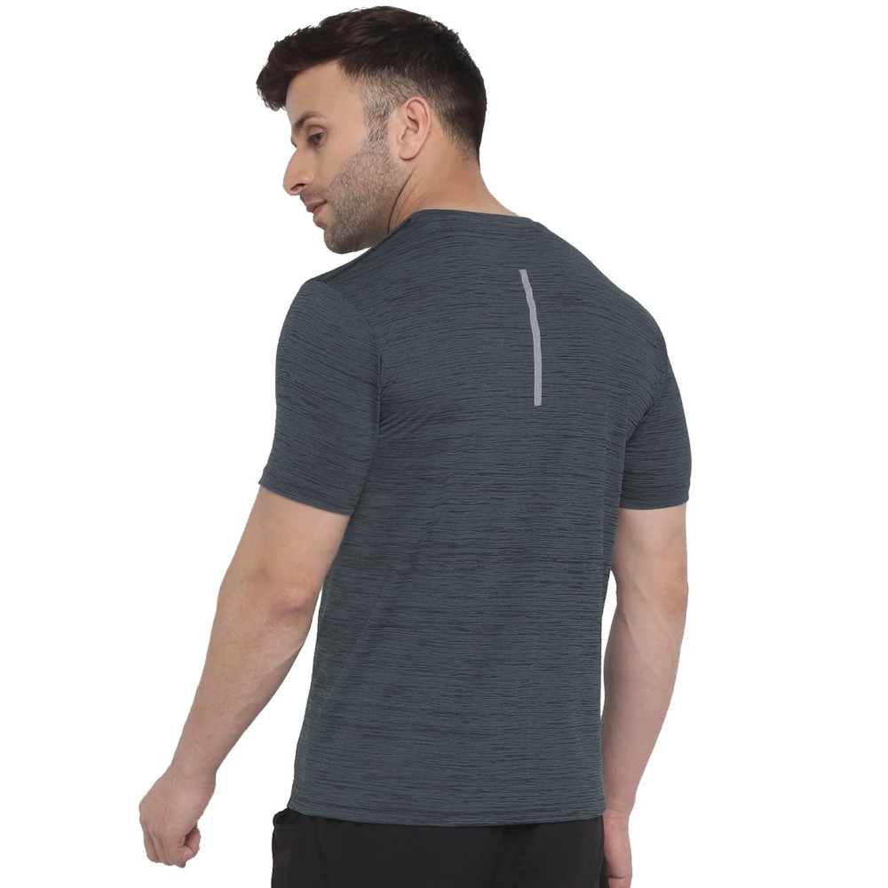 FlexFit Round Neck Regular Dry Fit Gym Sports T-Shirt - M-Grey FlexFit Round Neck Regular Dry Fit Gym Sports T-Shirt - M-Grey