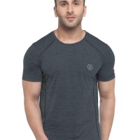 FlexFit Round Neck Regular Dry Fit Gym Sports T-Shirt - M-Grey