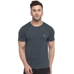 FlexFit Round Neck Regular Dry Fit Gym Sports T-Shirt - M-Grey