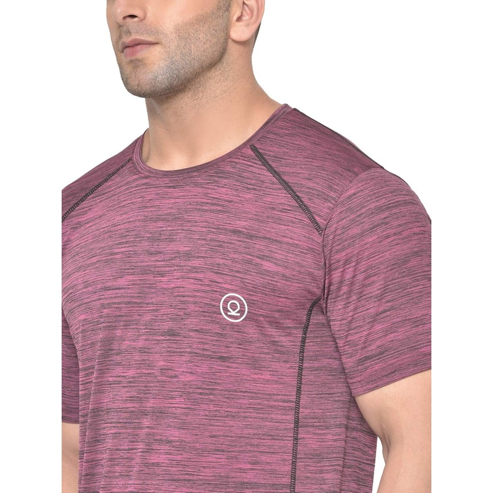 FlexFit Round Neck Regular Dry Fit Gym Sports T-Shirt - Magenta
