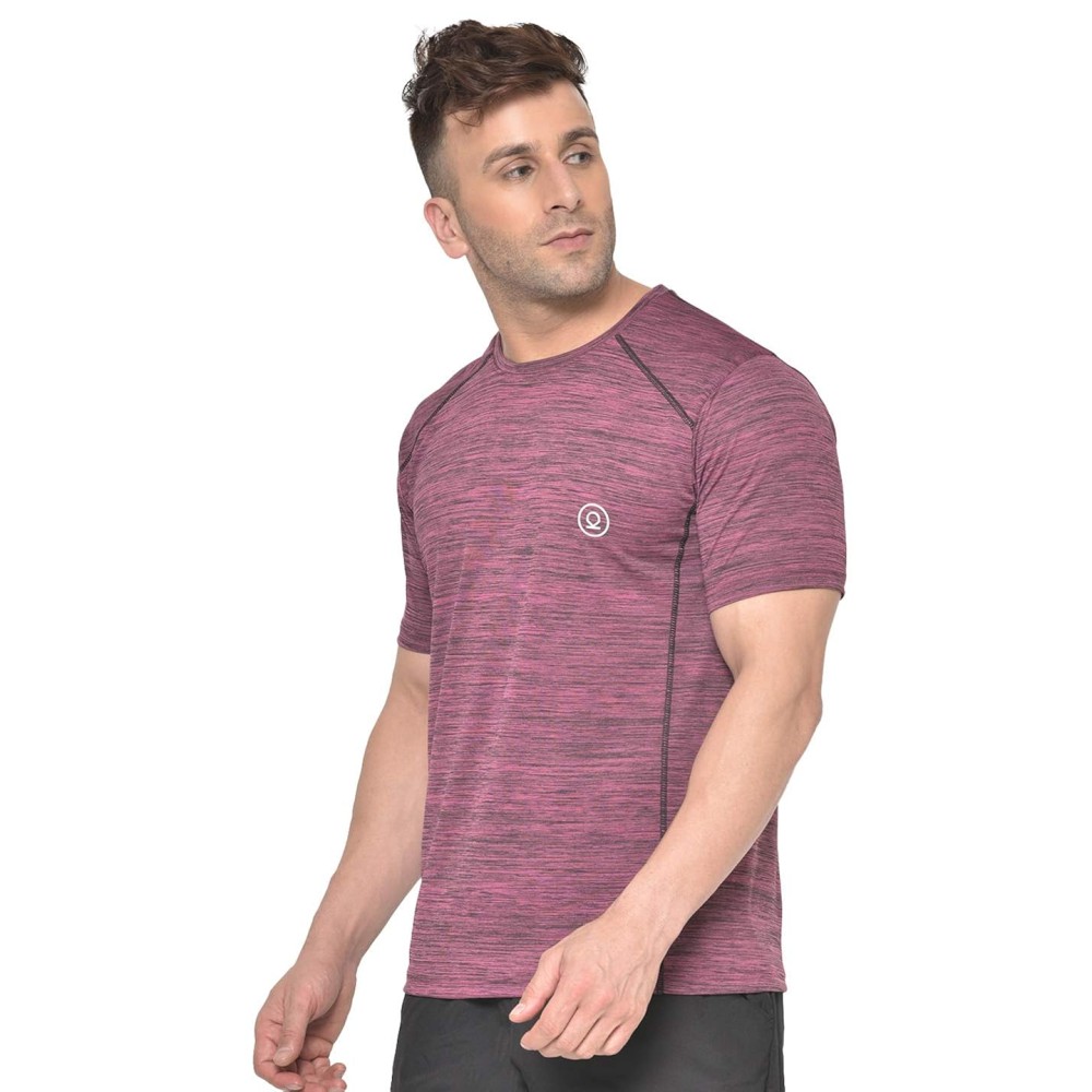 FlexFit Round Neck Regular Dry Fit Gym Sports T-Shirt - Magenta