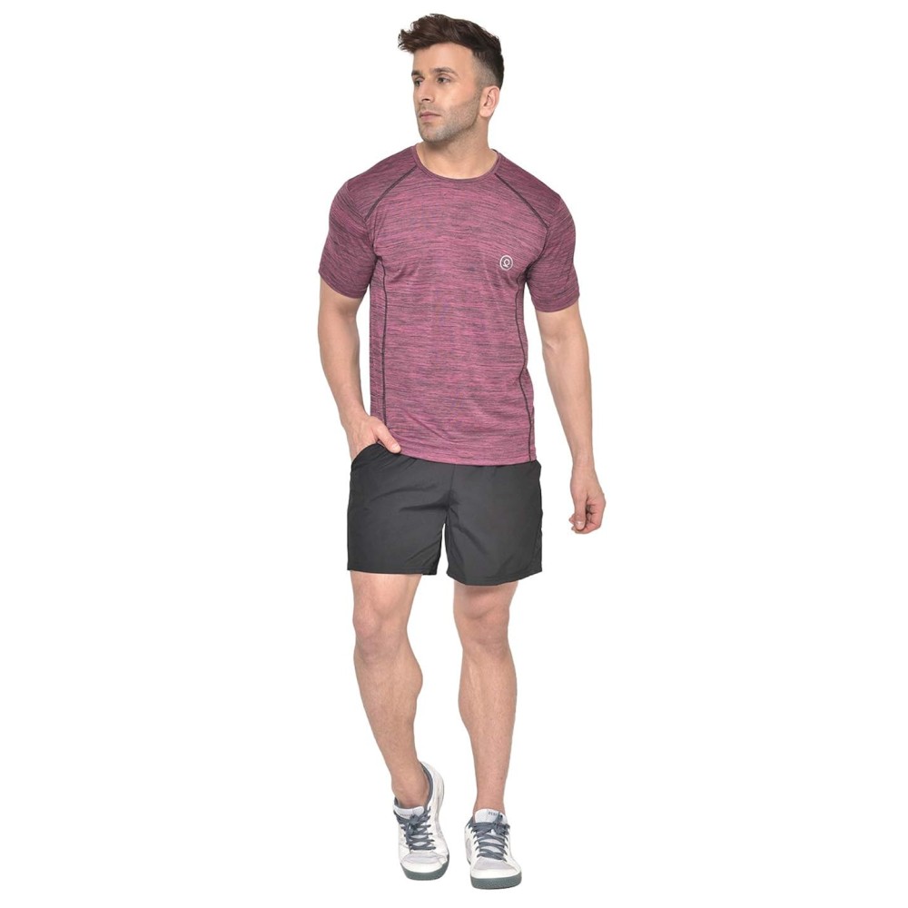 FlexFit Round Neck Regular Dry Fit Gym Sports T-Shirt - Magenta