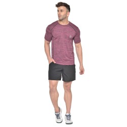 FlexFit Round Neck Regular Dry Fit Gym Sports T-Shirt - Magenta