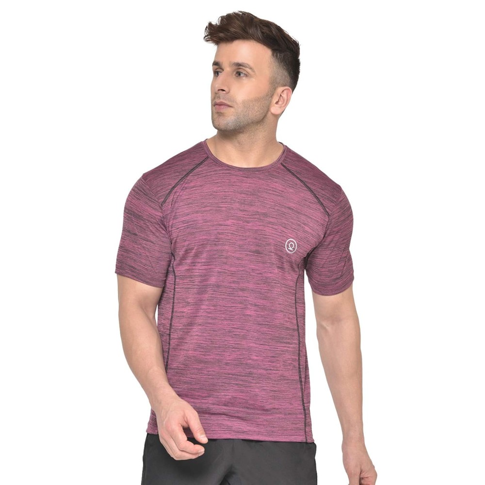 FlexFit Round Neck Regular Dry Fit Gym Sports T-Shirt - Magenta