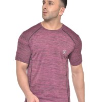 FlexFit Round Neck Regular Dry Fit Gym Sports T-Shirt - Magenta