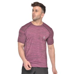 FlexFit Round Neck Regular Dry Fit Gym Sports T-Shirt - Magenta