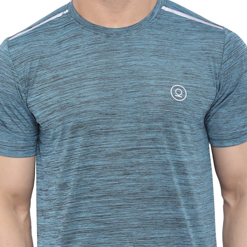 FlexFit Round Neck Regular Dry Fit Gym Sports T-Shirt - Sea Green