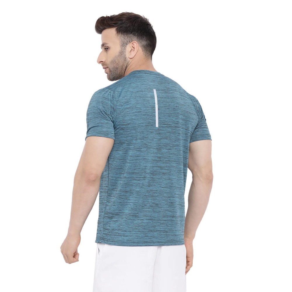 FlexFit Round Neck Regular Dry Fit Gym Sports T-Shirt - Sea Green