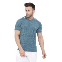 FlexFit Round Neck Regular Dry Fit Gym Sports T-Shirt - Sea Green