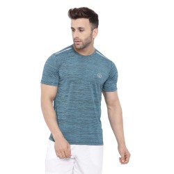 FlexFit Round Neck Regular Dry Fit Gym Sports T-Shirt - Sea Green