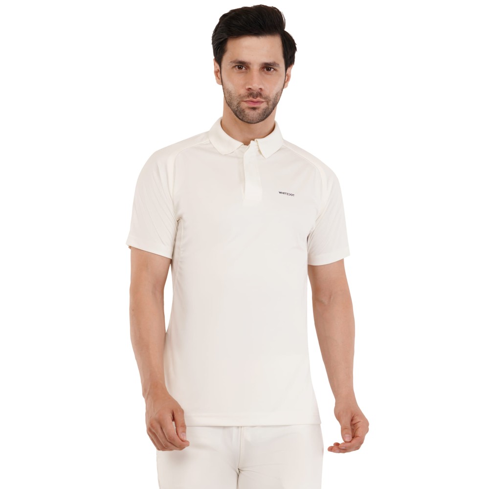 Hexa Dri-FIT Cricket White Polo T-Shirt - Off White
