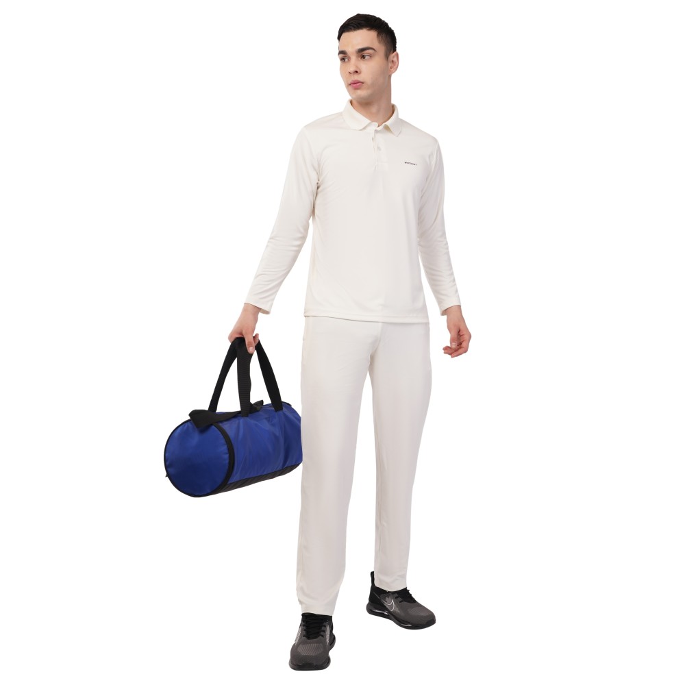 Novelty Quick Dry Cricket Polo T-Shirt - Full Sleeves - Off White