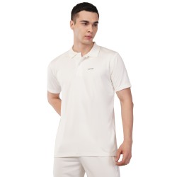 Novelty Quick Dry Cricket Polo T-Shirt - Half Sleeves - Off White
