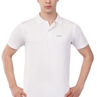 Novelty Quick Dry Cricket Polo T-Shirt - Half Sleeves - White