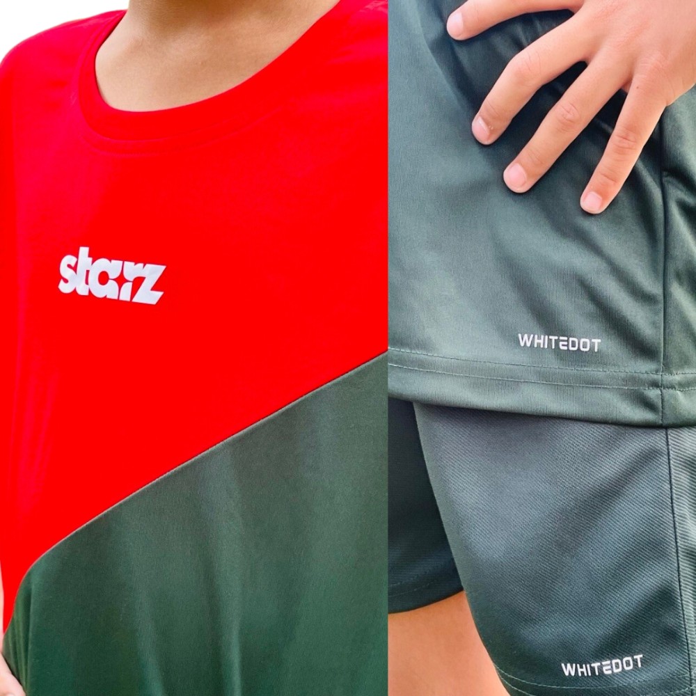 Starz Junior Red T-shirt and Green Shorts Set Starz Junior Red T-shirt and Green Shorts Set