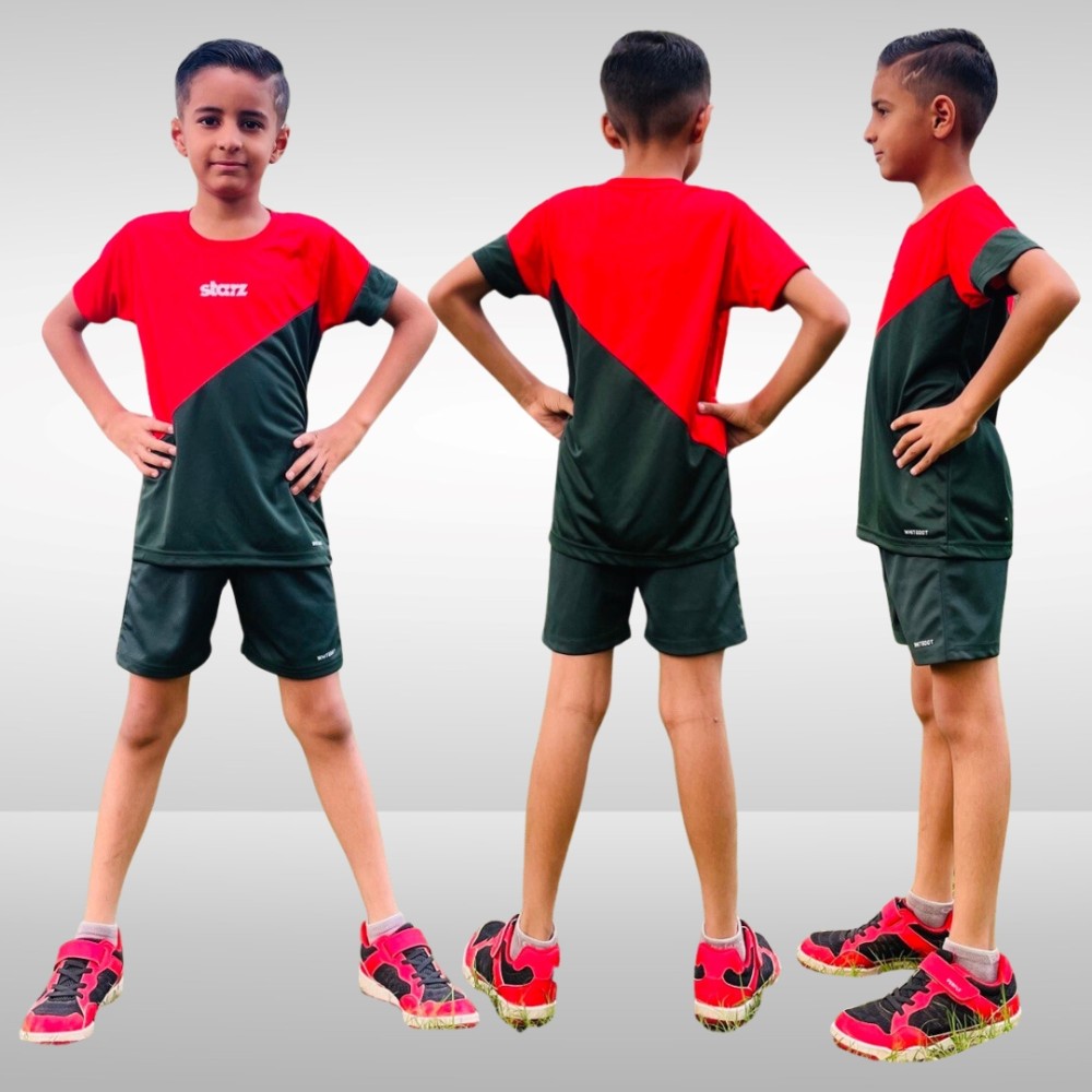 Starz Junior Red T-shirt and Green Shorts Set Starz Junior Red T-shirt and Green Shorts Set