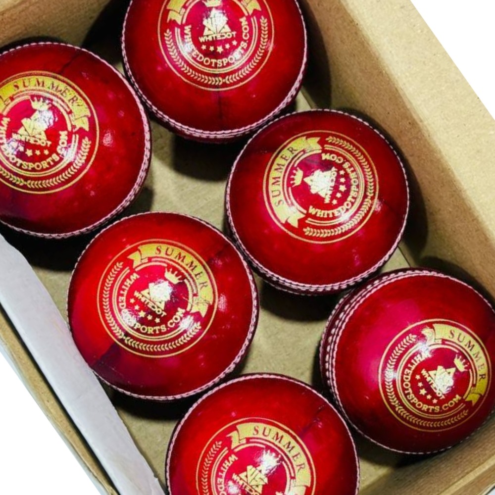 Summer Red Cricket Leather Ball - 50 Over - Pack of 2 Summer Red Cricket Leather Ball - 50 Over - Pack of 2