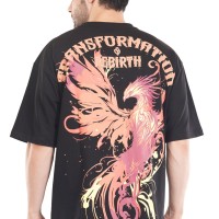 Walking Death Cotton Tshirt - Black Drop Shoulder 