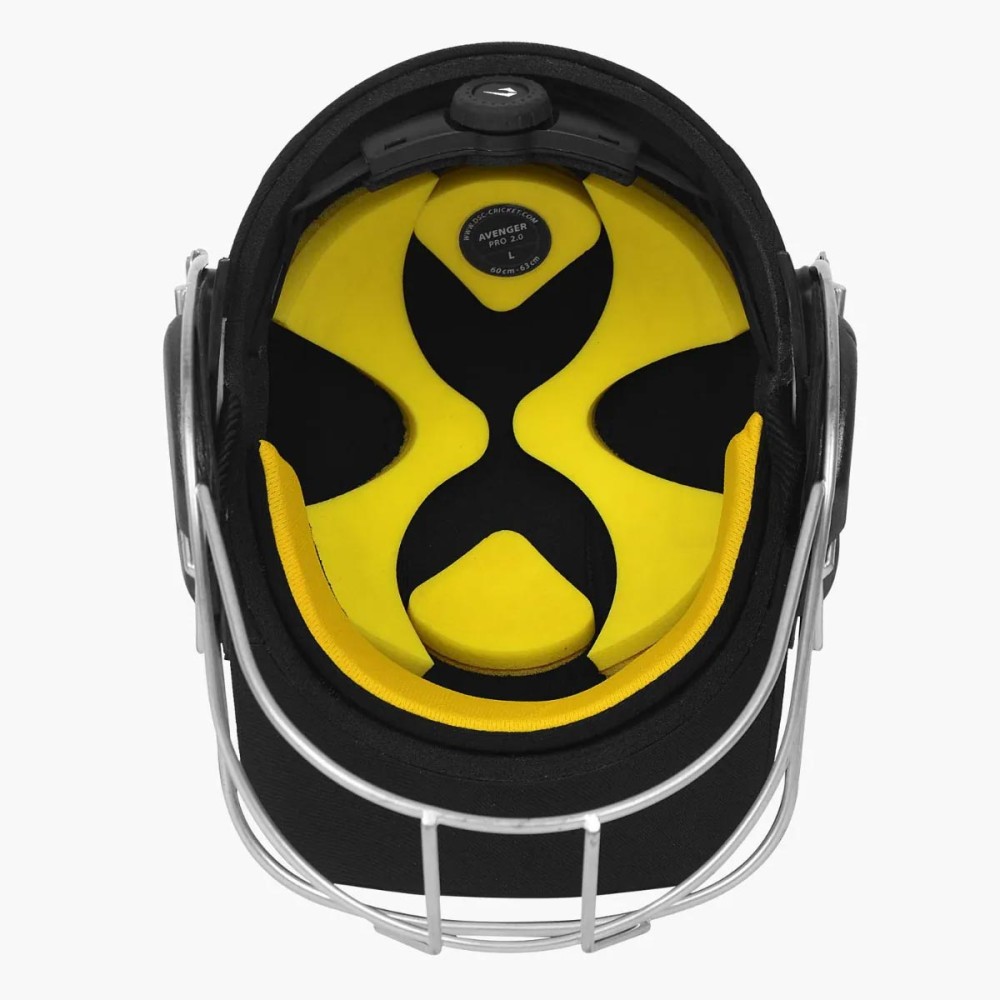 DSC Avenger Pro 2.0 Cricket Helmet, Black, Large