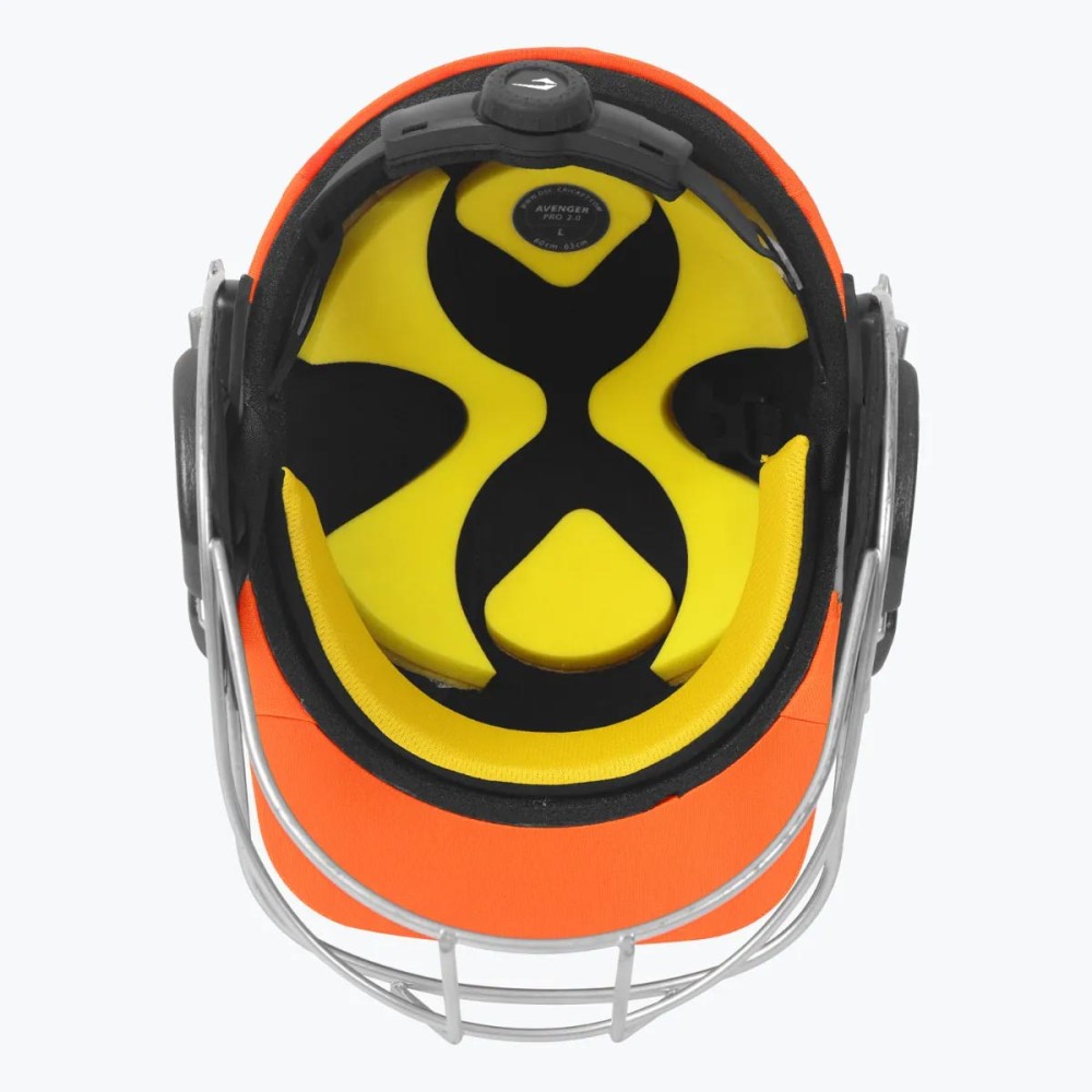 DSC Avenger Pro 2.0 Cricket Helmet, Orange, Large