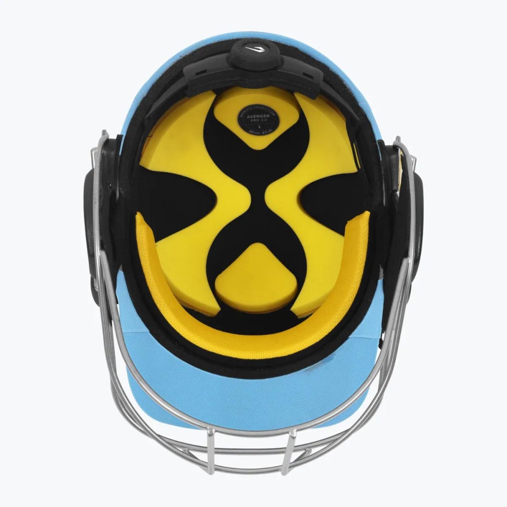 DSC Avenger Pro 2.0 Cricket Helmet, Sky Blue, Large