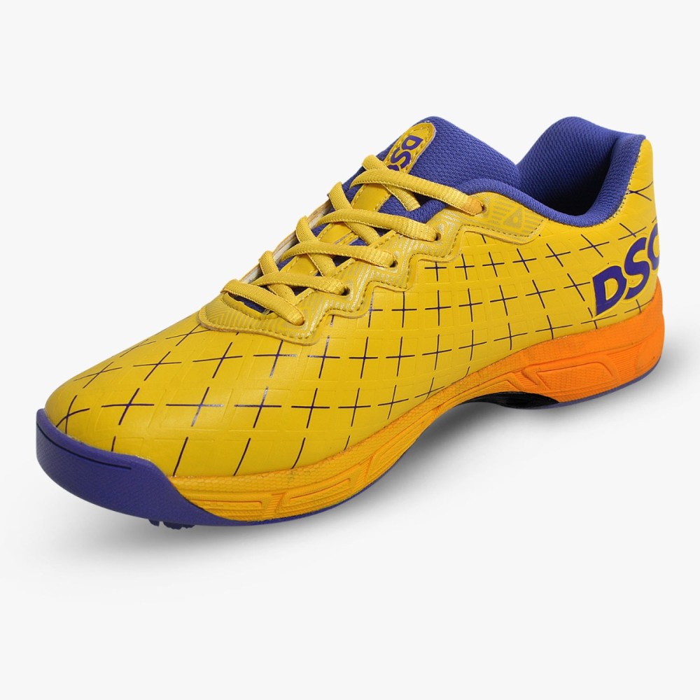 DSC Biffer 22 Cricket Shoes (Yellow), YL24, 10