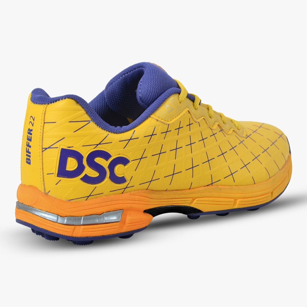 DSC Biffer 22 Cricket Shoes (Yellow), YL24, 10