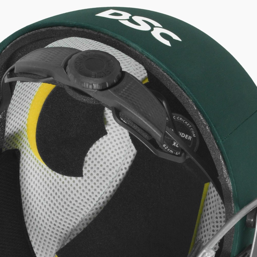 DSC Defender 2.0 Cricket Helmet, Green, Large