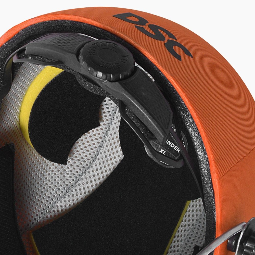 DSC Defender 2.0 Cricket Helmet, Orange, Large