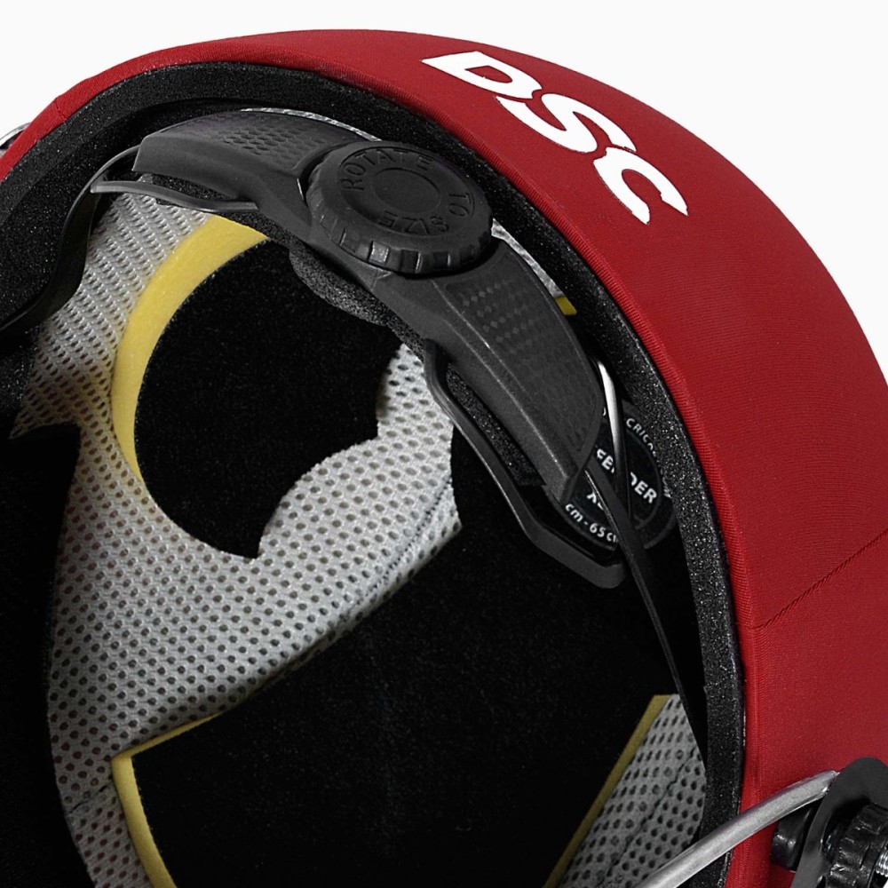 DSC Defender 2.0 Cricket Helmet, Red, Large