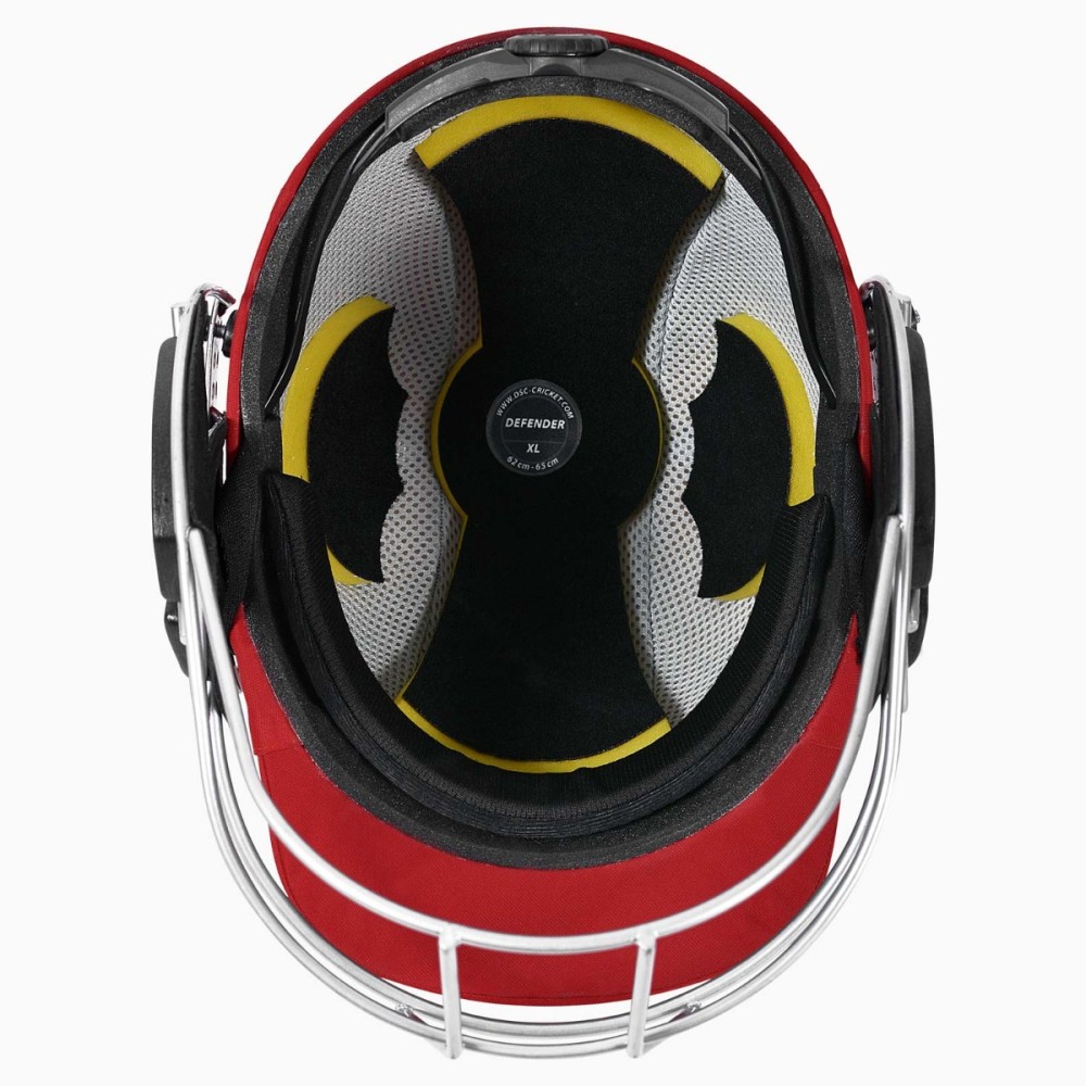DSC Defender 2.0 Cricket Helmet, Red, Large