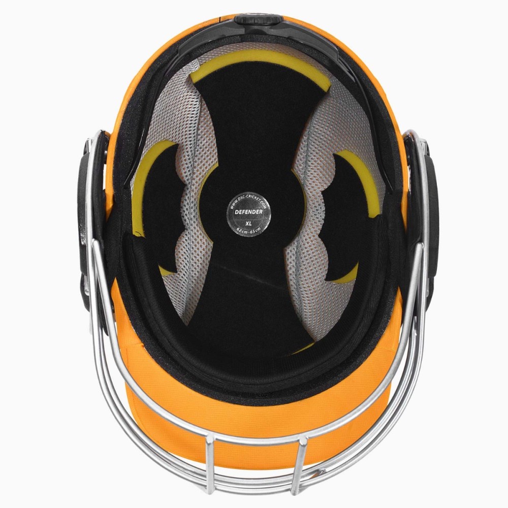 DSC Defender 2.0 Cricket Helmet, Yellow, Large