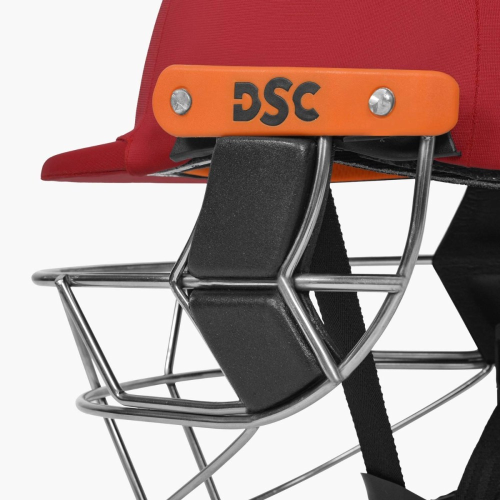 DSC Empra Titanium Cricket Helmet, Red, Large