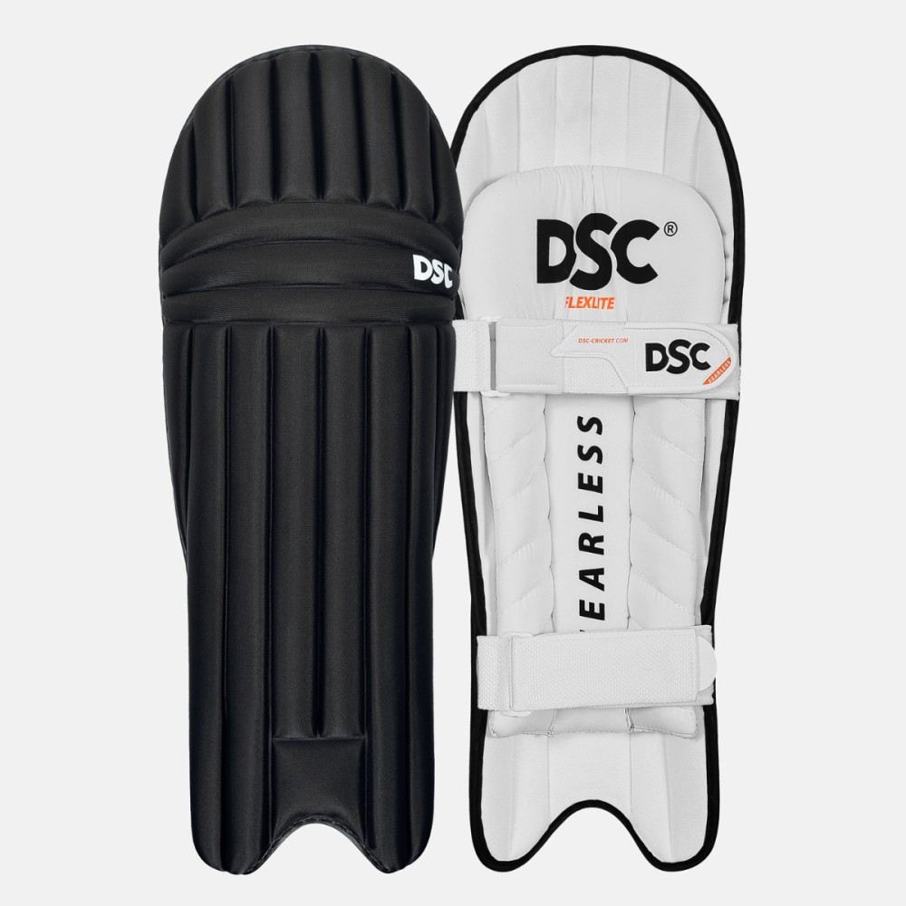 DSC Flex Lite Moulded Batting Leg Guard (Black), Mens Left