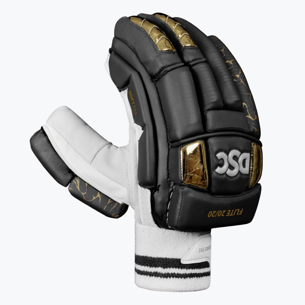DSC Flite 20/20 Batting Gloves (Black), Mens Left