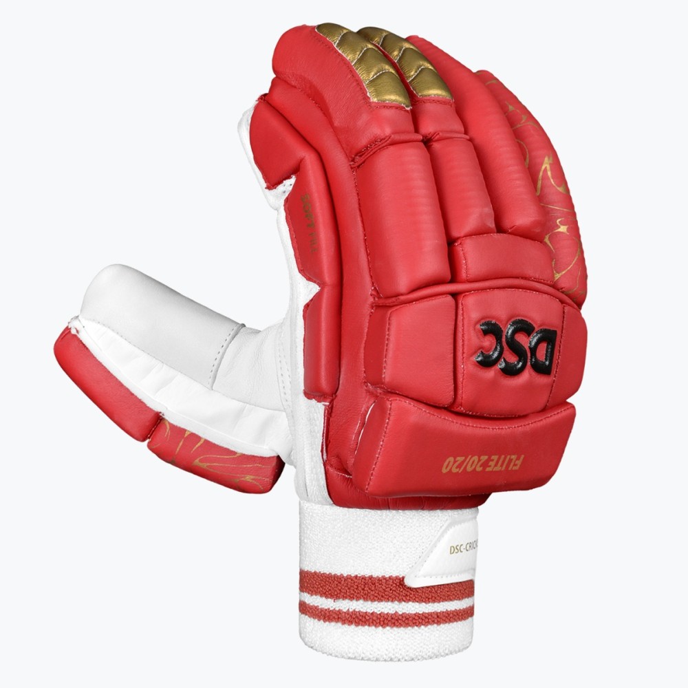 DSC Flite 20/20 Batting Gloves (Red), Mens Left