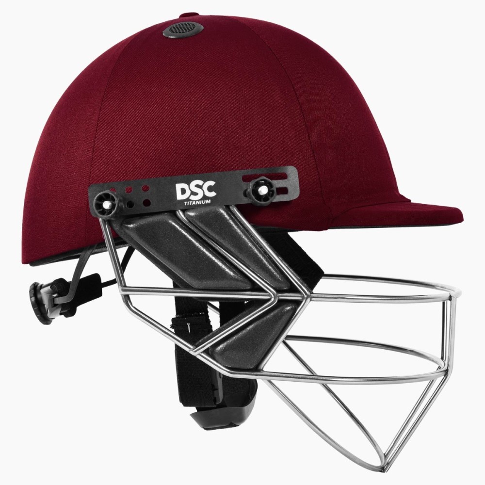 DSC Fort 44 Lite Titanium Cricket Helmet, Maroon, Large DSC Fort 44 Lite Titanium Cricket Helmet, Maroon, Large