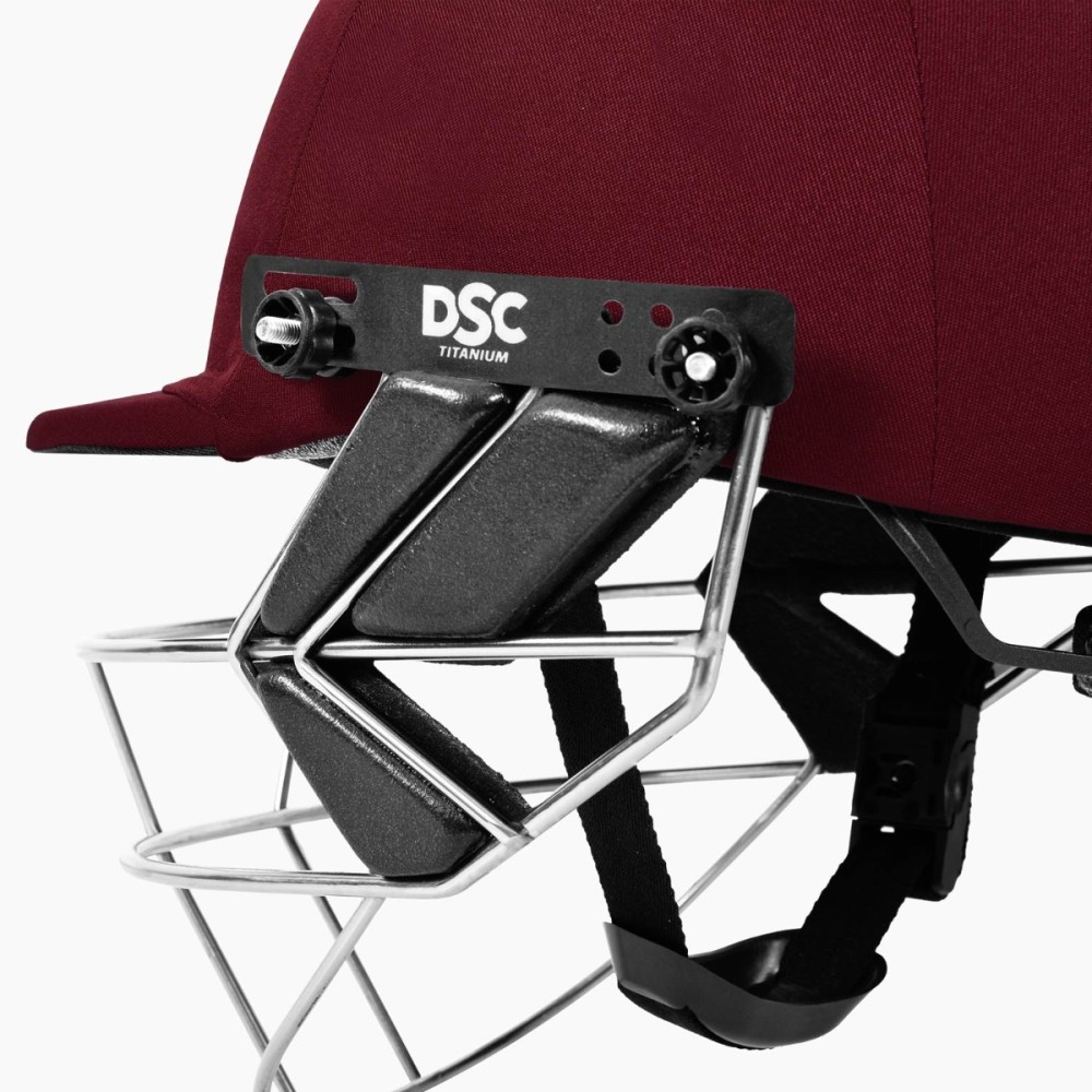 DSC Fort 44 Lite Titanium Cricket Helmet, Maroon, Large DSC Fort 44 Lite Titanium Cricket Helmet, Maroon, Large