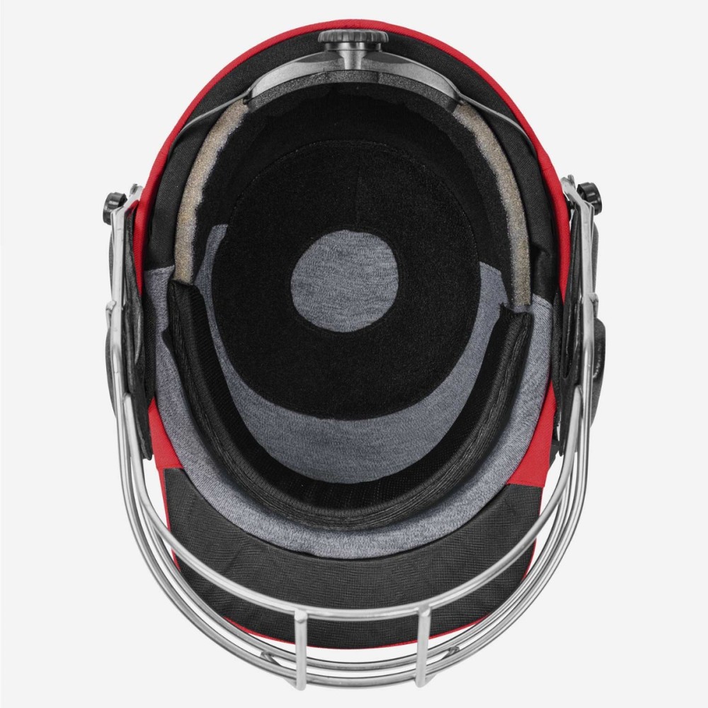 DSC Fort 44 Lite Titanium Cricket Helmet, Red, Large