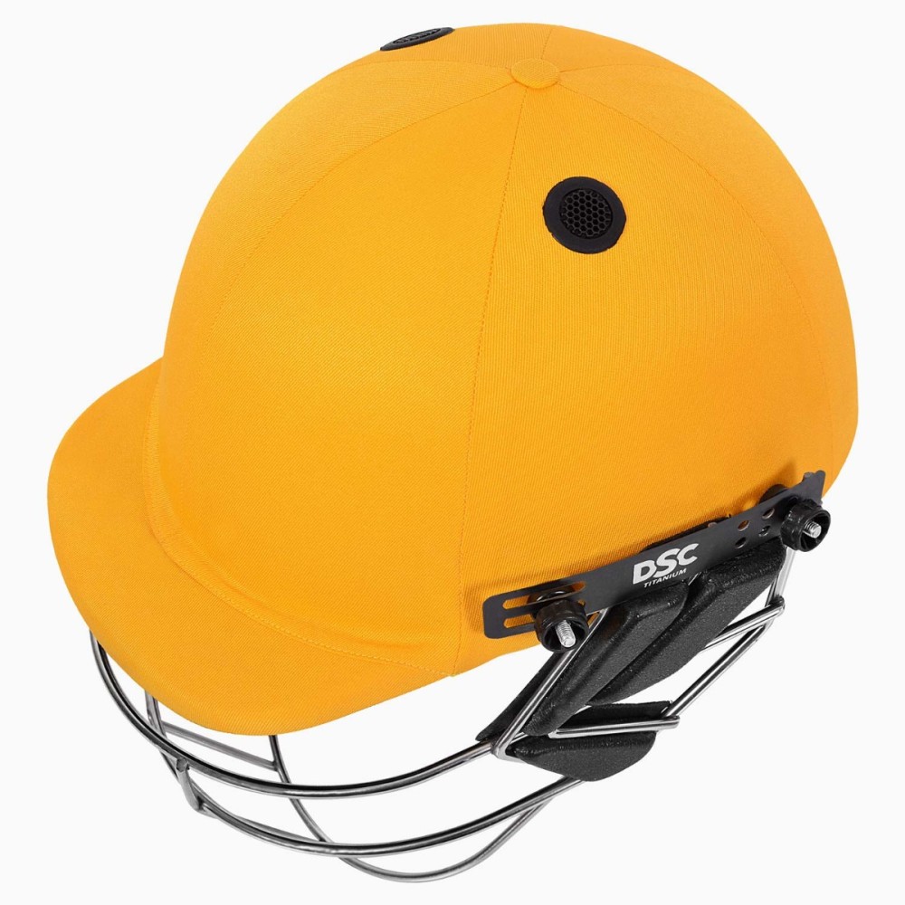 DSC Fort 44 Lite Titanium Cricket Helmet, Yellow, Large