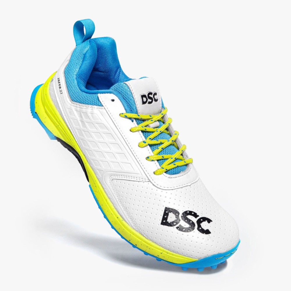 DSC Jaffa 22 Cricket Shoes (White / Lime Yellow), White/lemon Yellow, 10 DSC Jaffa 22 Cricket Shoes (White / Lime Yellow), White/lemon Yellow, 10