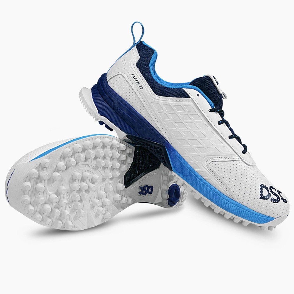 DSC Jaffa 22 Cricket Shoes (White / Navy), White/blue, 10