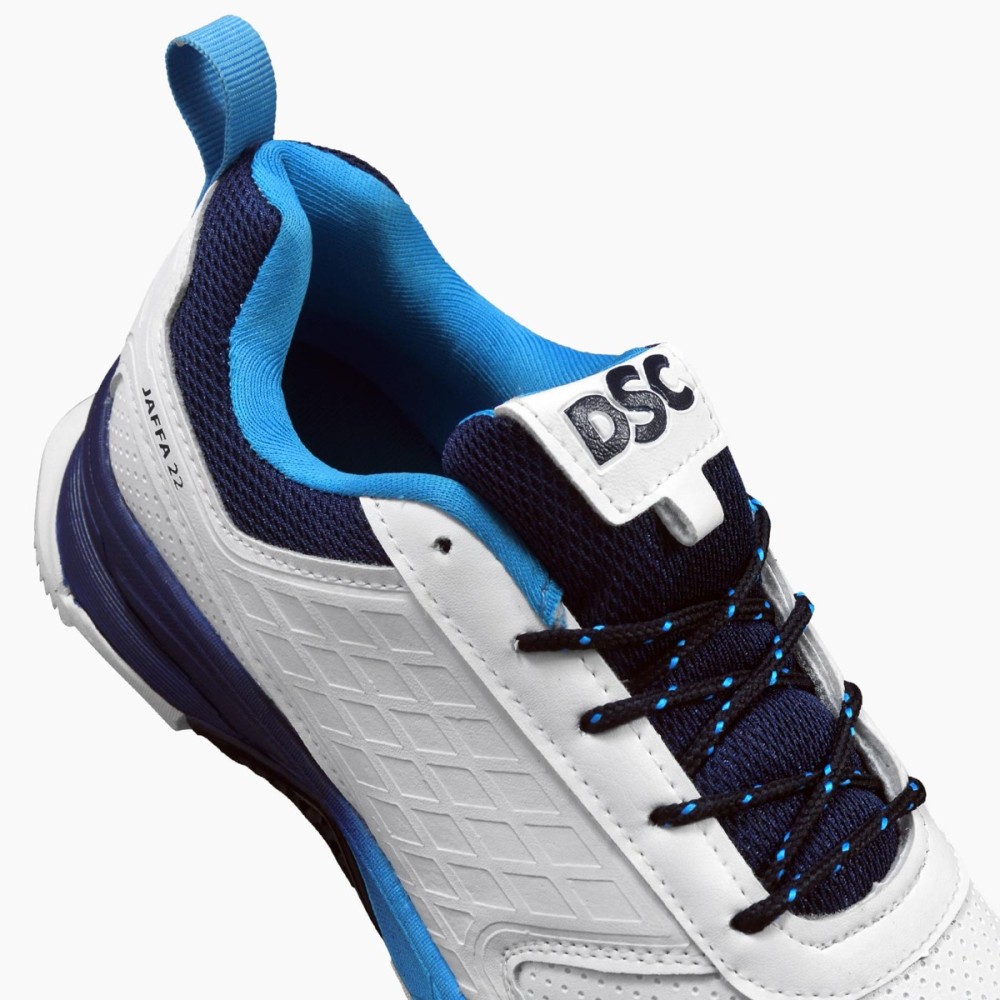 DSC Jaffa 22 Cricket Shoes (White / Navy), White/blue, 10