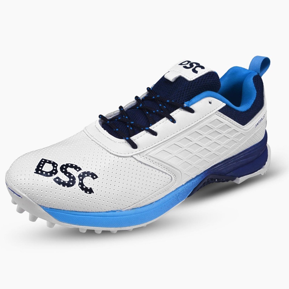 DSC Jaffa 22 Cricket Shoes (White / Navy), White/blue, 10